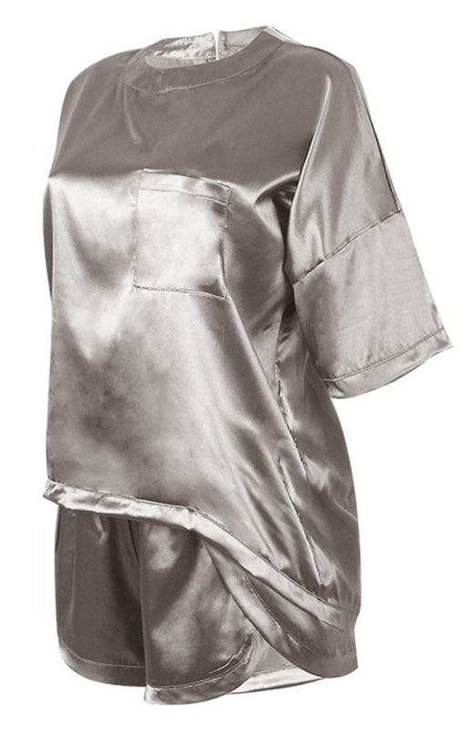 Women’s Round Neck Short-Sleeved Pajamas Set