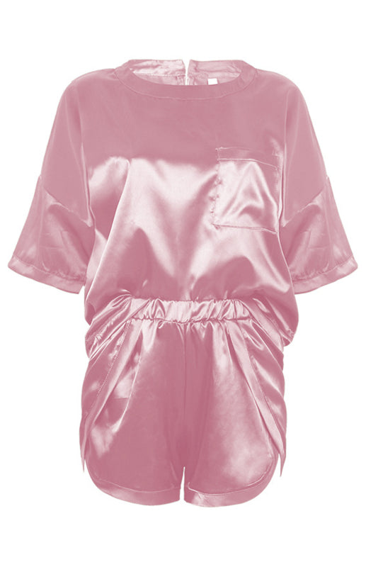 Women’s Round Neck Short-Sleeved Pajamas Set