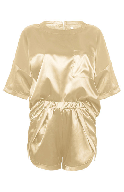 Women’s Round Neck Short-Sleeved Pajamas Set