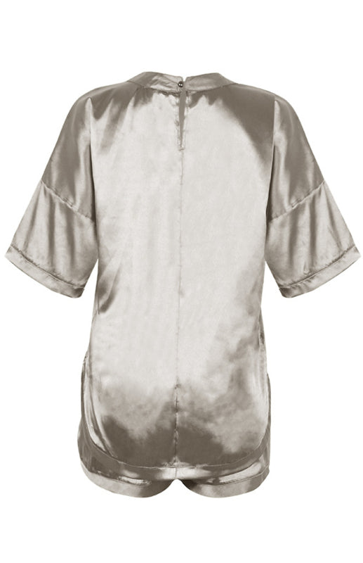 Women’s Round Neck Short-Sleeved Pajamas Set
