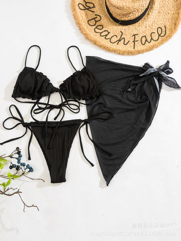 Women’s sexy split swimsuit swimsuit three-piece bikini