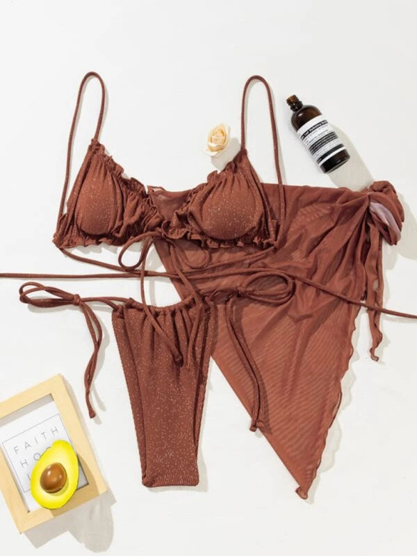 Women’s sexy split swimsuit swimsuit three-piece bikini