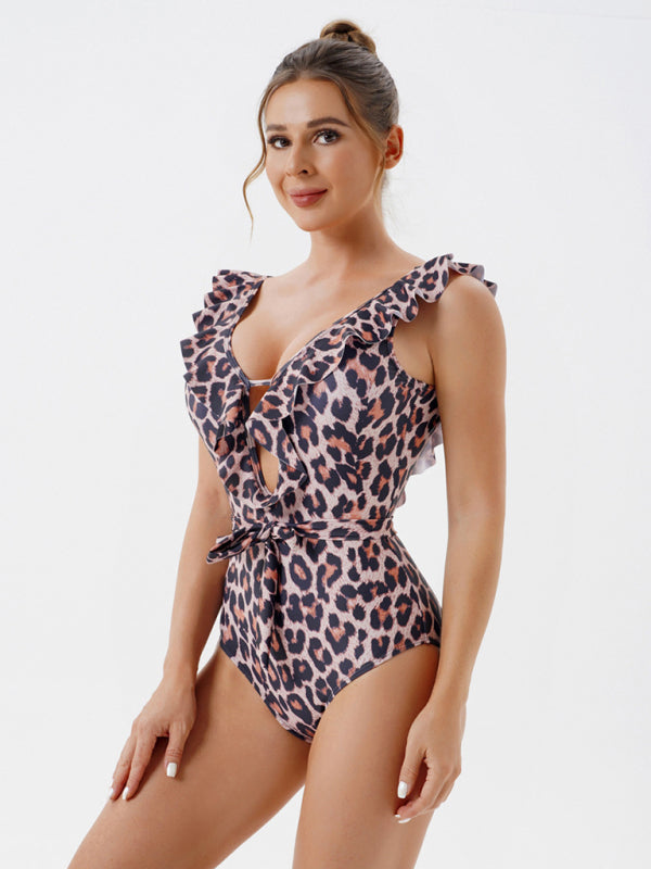 Women’s Skinny Backless Floral Print One Piece Swimsuit