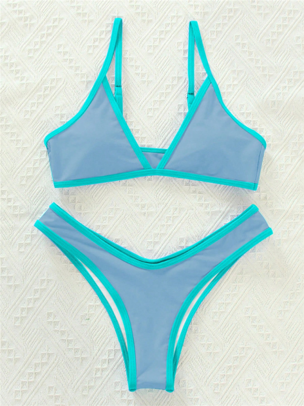 Women’s Solid Color Bikini Sexy Sports Contrast Color Bikini - Pattern6 / S
