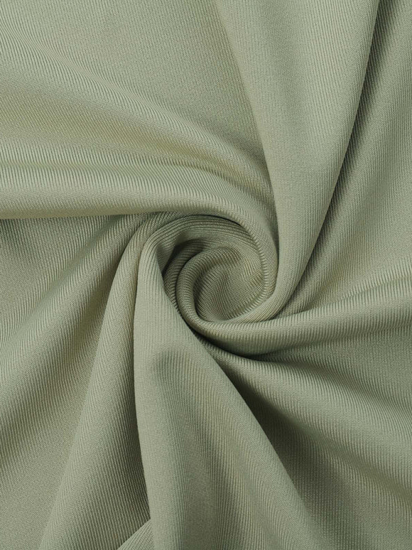 Swirled light green solid color bottoming long-sleeved T-shirt for women