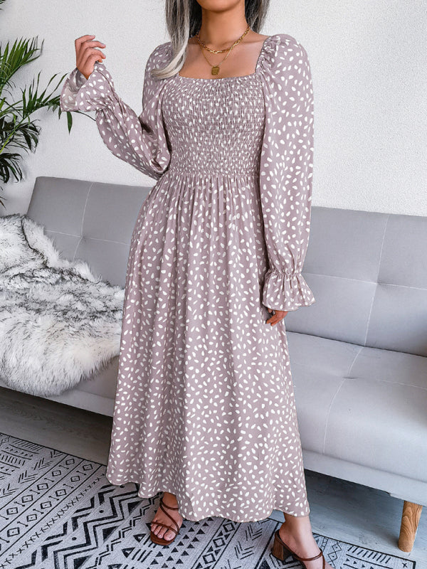 Women’s Square Neck Long Sleeve holiday rayon dress