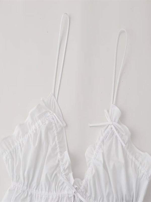 Women’s street fashion bow camisole top