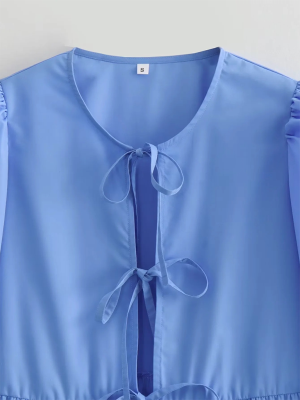 Women’s Street Fashion Bow Long Sleeve Shirt