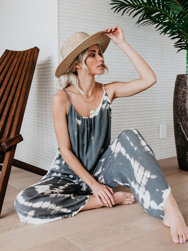 Women’s suspenders sexy wide-leg jumpsuit