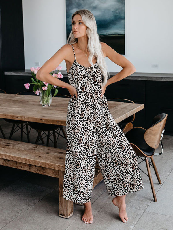 Women’s suspenders sexy wide-leg jumpsuit