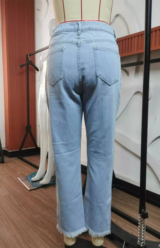 Women’s Temperament Ripped Jeans Pants