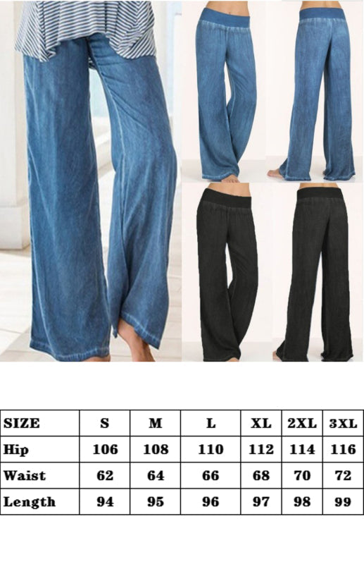 Women’s Thin Denim Wide-Legged Pants Pants