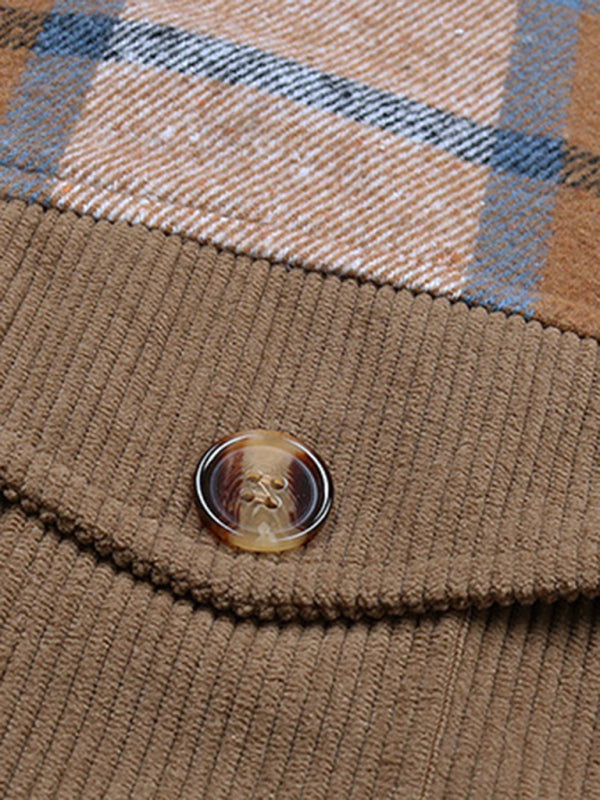 women’s vintage lapel patchwork cardigan jacket