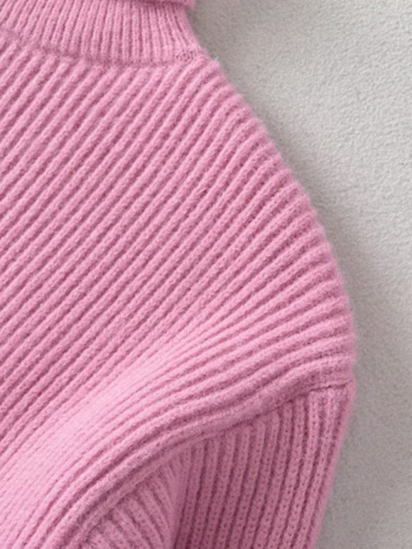 Women’s warm short turtleneck top pullover sweater