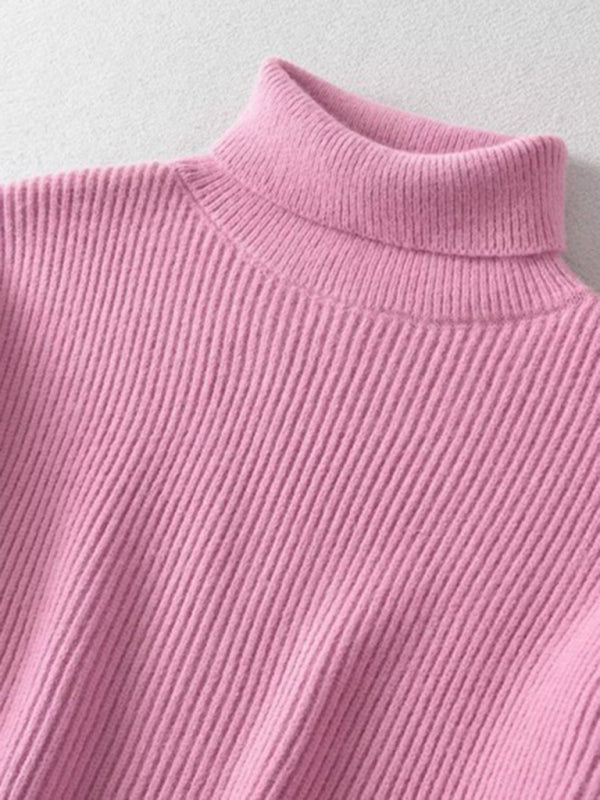 Women’s warm short turtleneck top pullover sweater
