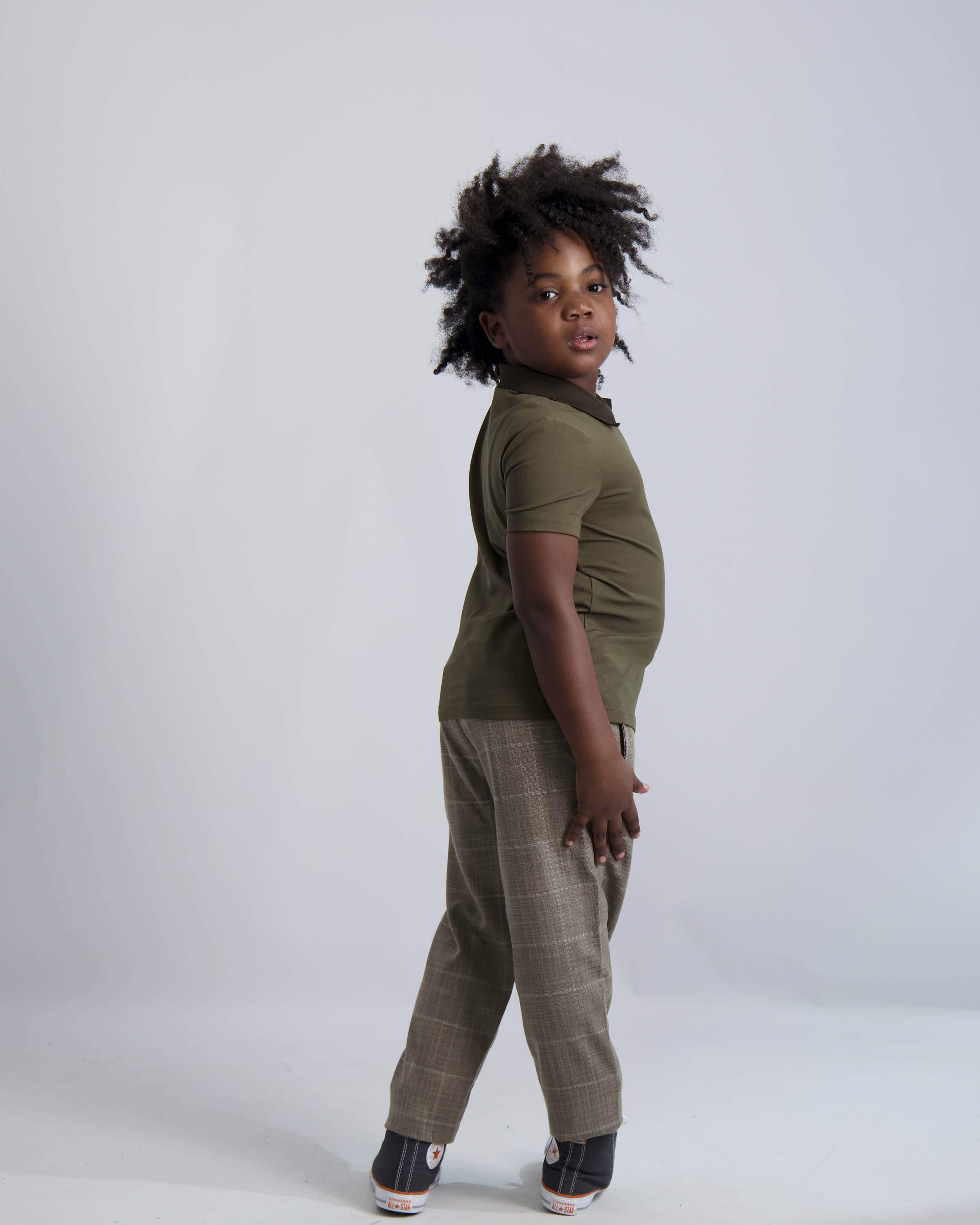 Camel Windowpane Dress Pants