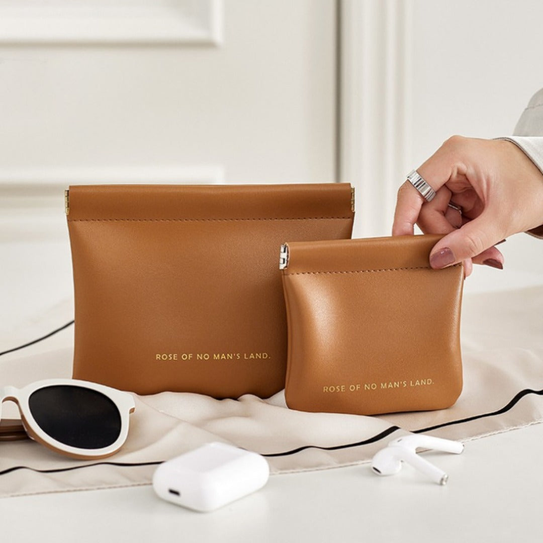 Automatic closing data cable, earphone portable storage bag, lipstick key, cosmetics portable small bag,