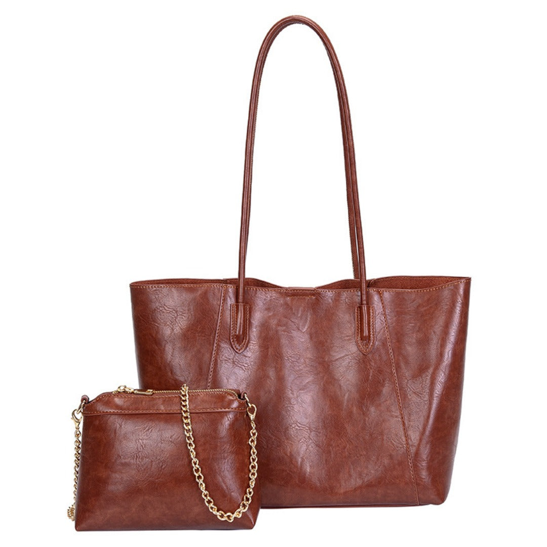 Design women's large capacity tote purse, vintage commuter shoulder bag, versatile underarm tote bag, top handle purse