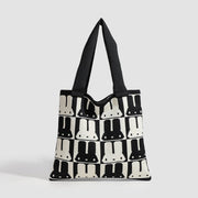 Rabbit tote bag women, autumn and winter simple fashion handbag, versatile commuter shoulder underarm bag