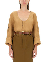 Saint Laurent Women Blusa Henley