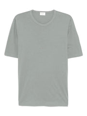 Saint Laurent Men Tonal Logo Embroidery Cotton T-Shirt