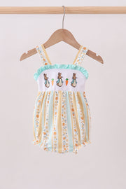 Floral bunny embroidery ruffle bubble