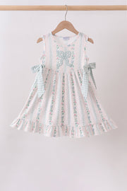 Bow Floral Applique Dress
