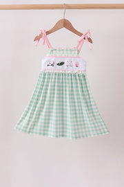 Green Golf Embroidered Dress