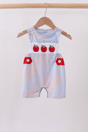 Blue Apple Embroidered Plaid Jon Jon
