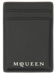 Alexander Mcqueen Men Magnetic Card Holder With Logo