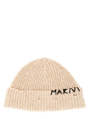 Marni Women Beanie Hat With "Marni Mending" Embroidery