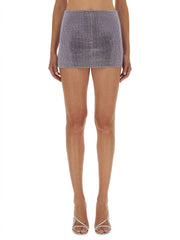 Self-Portrait Women Metal Mesh Skirt
