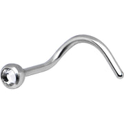 Polished Grade 23 Titanium Crystalline Gem Nose Ring