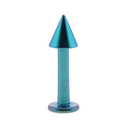 Solid Titanium Lake Blue Cone Labret 3/8