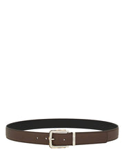 Ferragamo Men Two-Tone Reversible Belt With Tortoiseshell Resin Edge Buckle