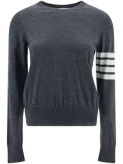 Thom Browne Women Wool 4-Bar Relaxed Pullover