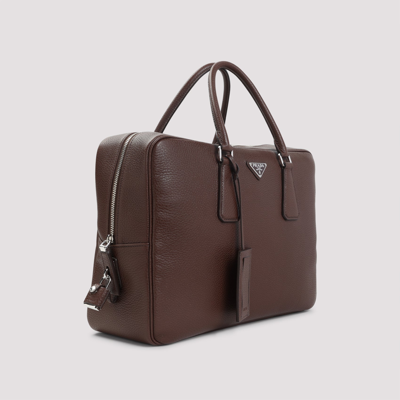 Prada Grained Leather Tote Bag Unisex