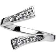 Sterling Silver 925 Cubic Zirconia Classic Toe Ring
