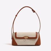 Small shoulder purse, female design retro armpit bag, canvas splicing shoulder crossbody bag