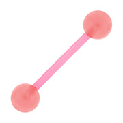 Bioplast Pink Glow In The Dark Barbell Tongue Ring