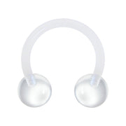 14G 3/8 Bioplast Cool Clear Horseshoe Circular Barbell