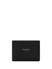 Saint Laurent Men Grain De Poudre Leather Cardholder