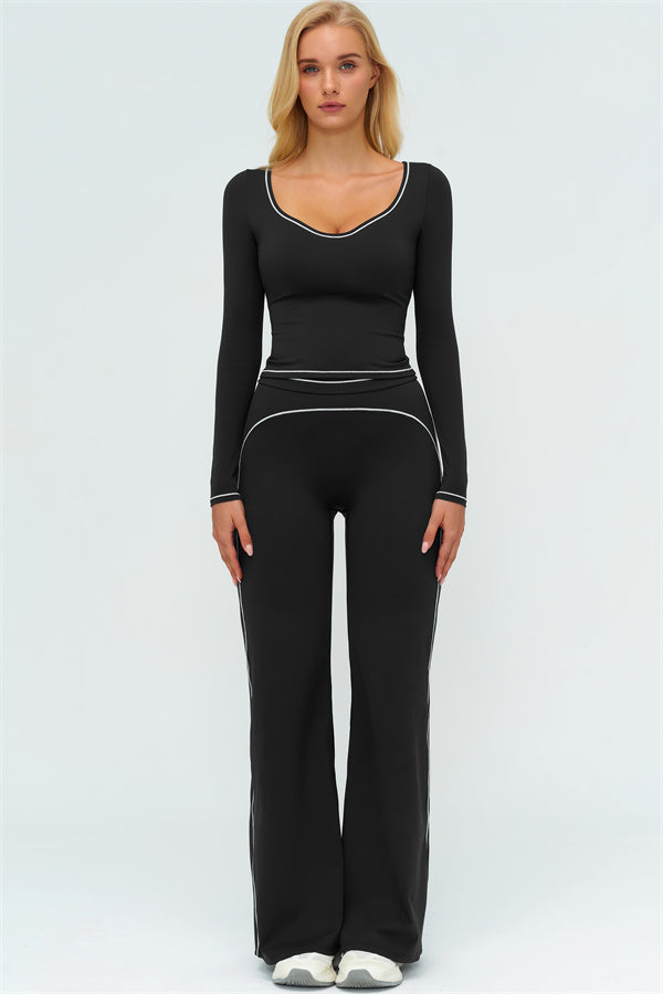 The Amara Long Sleeve T-shirt Flared Leggings 2-Piece Set