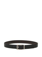 Ferragamo Men Square Buckle Reversible And Adjustable Grained Leather Belt