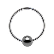 18G 1/2 Hematite Bead BCR Captive Ring