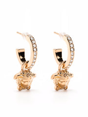 Versace Women Crystal La Medusa Hoop Earrings