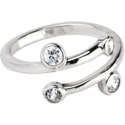 Sterling Silver 925 Cubic Zirconia Spiral Toe Ring