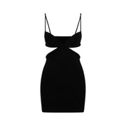 Off White Cut Out Ribbed Mini Dress Women
