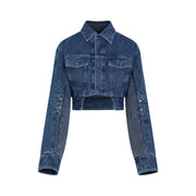 Off White Motorcycle Hole Crop Jacket Women