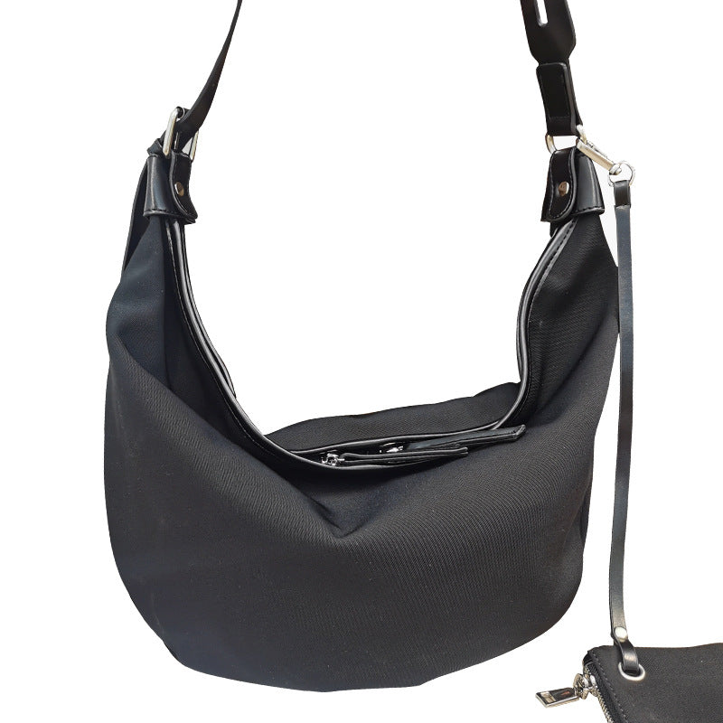 Slouch purse Crossbody, Casual bag Female, Zebra pattern fabric shoulder bag, large capacity hobo bag 2 in 1